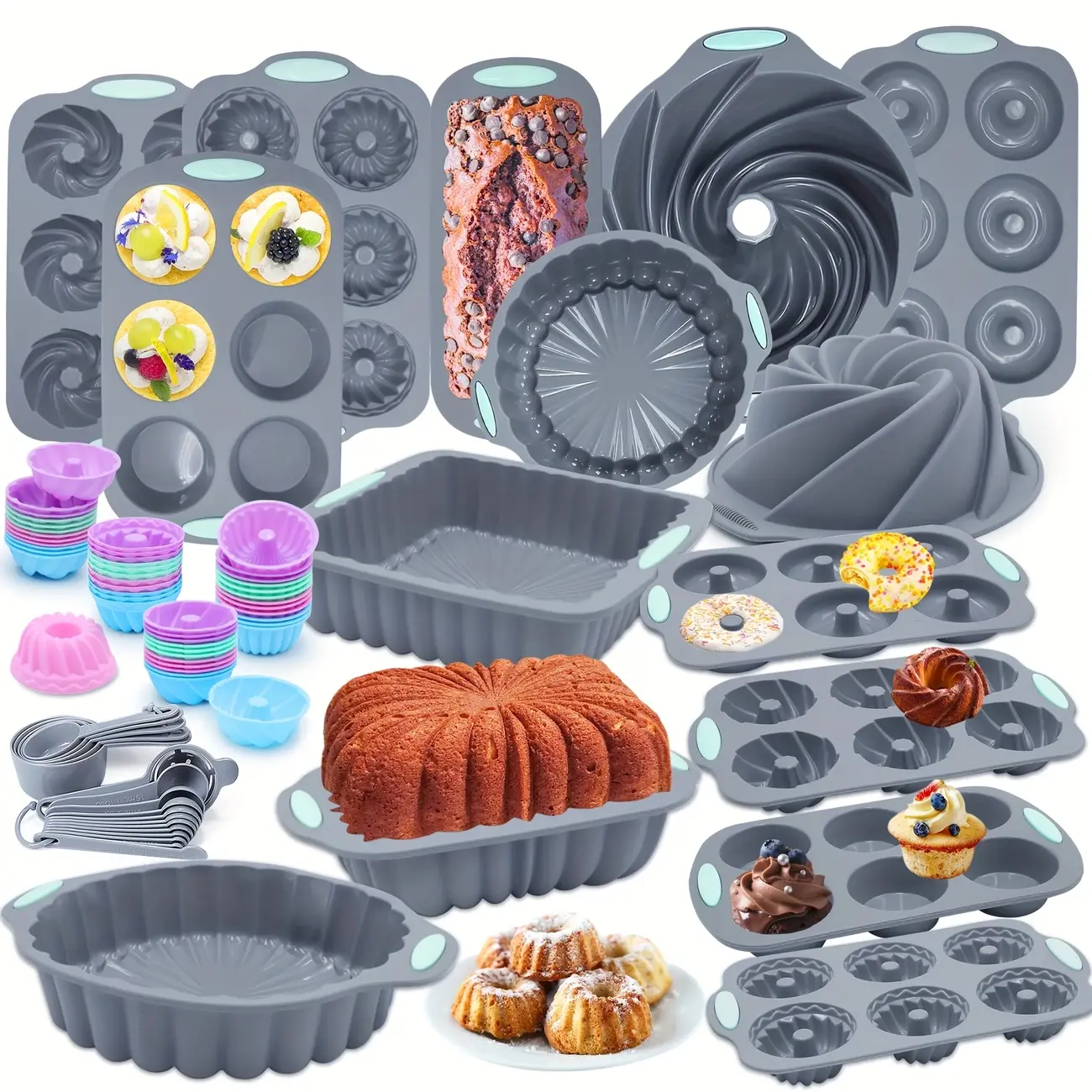 80/72/8 Pieces，Professional Cake Mold Set, Food-Grade Silicone For Wedding/Birthday Desserts, Classic French Dessert Maker, Perfect For Tiramisu, Mousse Cakes, Luxury Baking Gift For Chefs，summer survivals