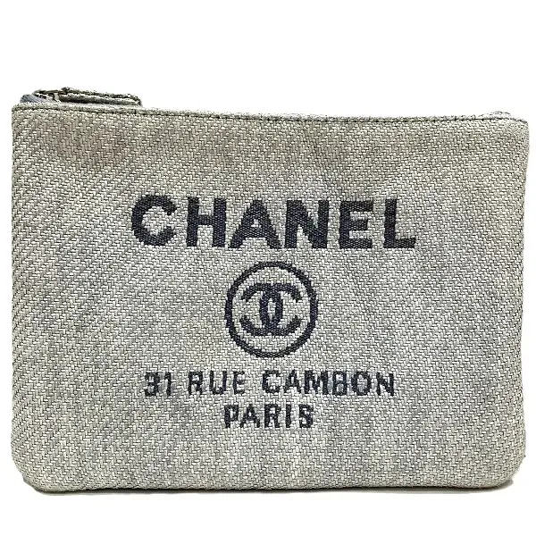 Pre-owned CHANEL Canvas Tote Bags Deauville Raffia Pouch