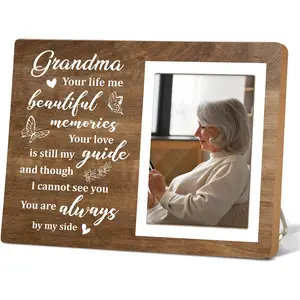 Grandma Memorial Picture Frame – 4x6 Wooden Photo Frame,Sympathy Gift for Loss of Grandmother, Remembrance Gift from Granddaughter or Grandson