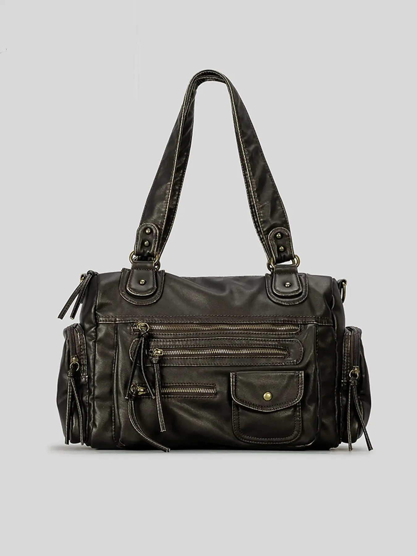 Y2K Punk Style  Hobo Handbag for Women Large Crossbody Purse Leather Top Handle Bag Pu Tote Satchel Hobo Crossbody Purses