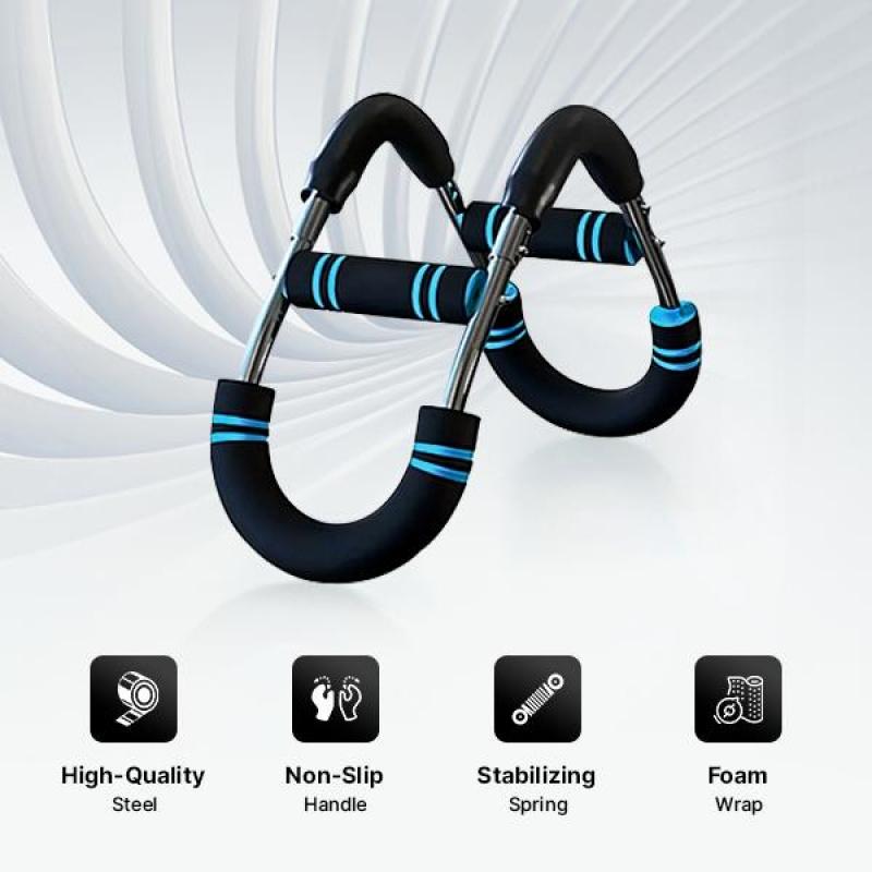 Multi-purpose arm/chest trainer 90–120 lbs of adjustable resistance Detachable for easy portability Suitable for both men and women