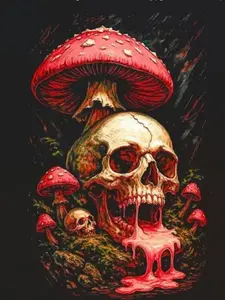 DTF Transfer Halftone Skull Design for Black Fabric DIY Handmade Crafts Full Color Print for Tees Hats Hoodies Tote Bags Kids Apparel