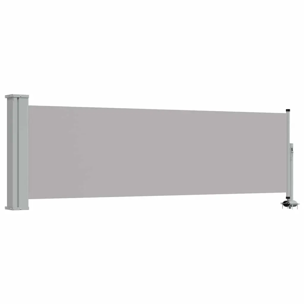 vidaXL Retractable Side Awning, Folding Privacy Screen, Outdoor Divider Wall, Patio Awning for Deck Porch Garden Terrace, 31.5"x118.1" Gray 48360