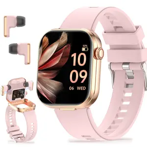 Smart Watch with Earbuds, 2.02" HD IPS Screen Smartwatch for Men Women, BT Calling can Answer and Make Calls, Sports Watches 100+ Sports Modes