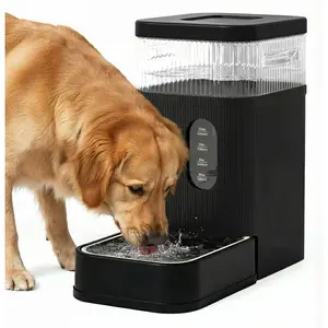 2.2 Gallon Automatic  Water Bowl Dispenser 8.5L Gravity Water Feeder with Stainless Steel Bowl & Maifan Stone Filter,  for for Cats and Dogs (Black, 2.2 Gallon)