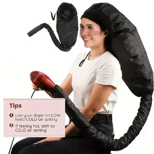 Adjustable Deep Care Hair Dryer Cap with Elastic Band, Large Size Quick Drying Headwear, Stylish & Functional Design
