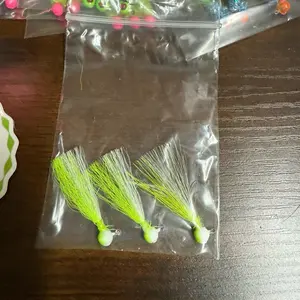 Chartreuse white buck tail