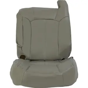 Front Seat Cover Artificial Leather Compatible with 2000-2002 Chevrolet Chevy Tahoe Suburban 1500 2500 Light Pewter Gray Driver Side Truck Cushion Protector