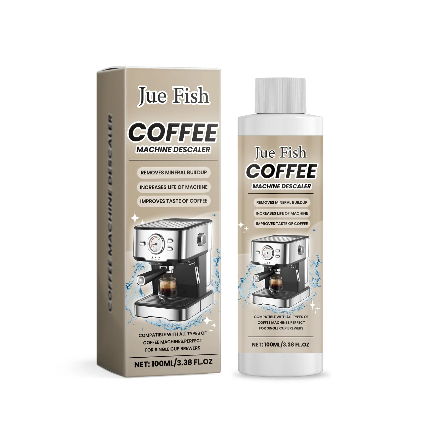Coffee machine descaling agent, coffee machine specific cleaning agent, water scale stain cleaning and refurbishing agent