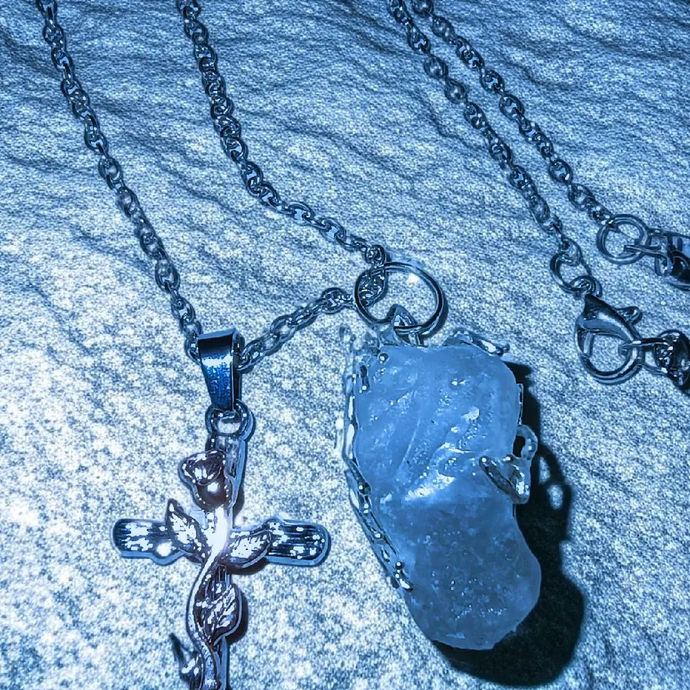 Celestite Crystal Pendant Necklace, Heaven Stone Jewelry