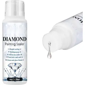 Painting Sealer, 5D  Painting Glue Permanent Hold & Shine Effect Sealer for  Painting and Puzzle Glue 120ML (4 OZ)