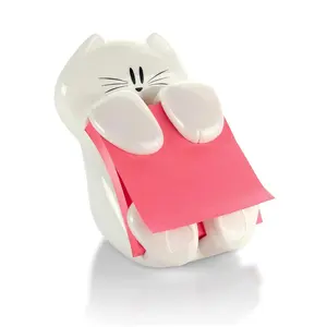 Pop-up Note Dispenser, Cat design, 3x3 in, 1 Dispenser/Pack (CAT-330,White)