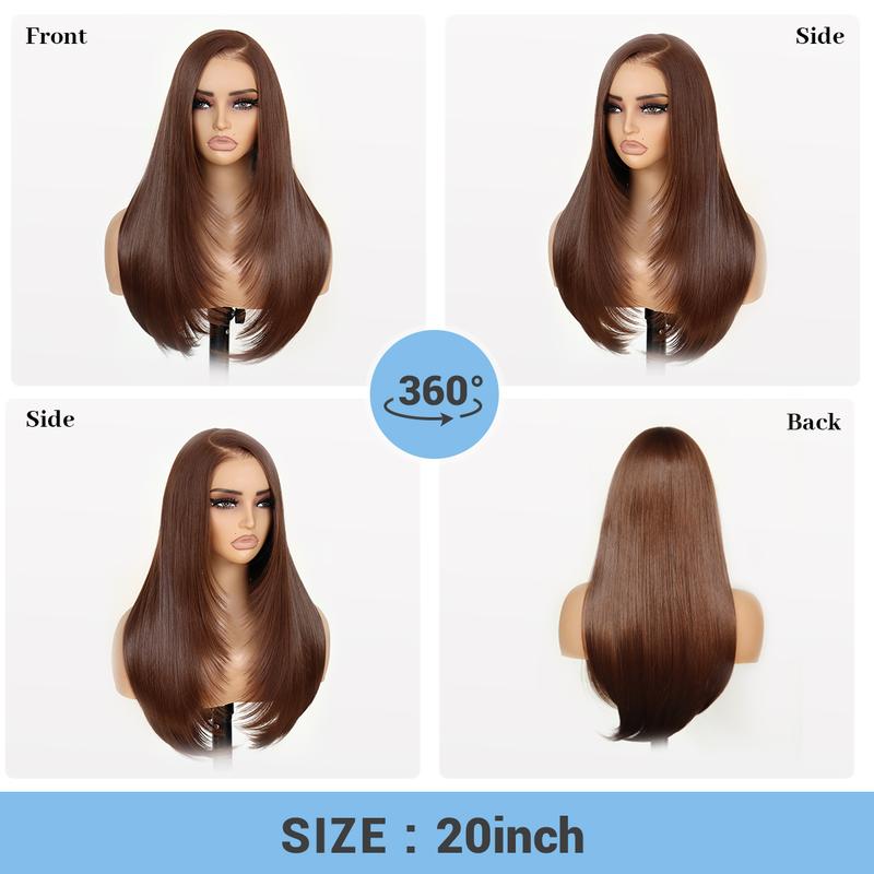 Synthetic 9x7 Glueless C-Part Layered Wig Wear and Go Lace Front Straight Wig Pre Plucked Pre Cut Vivid Self Growing Clean Hairline with Tiny Knots Synthetic 9x7 Glueless C-Part Layered Wig Wear and Go Lace Front Straight Wig Pre Plucked Pre Cut Vivid Self Growing Clean Hairline with Tiny Knots