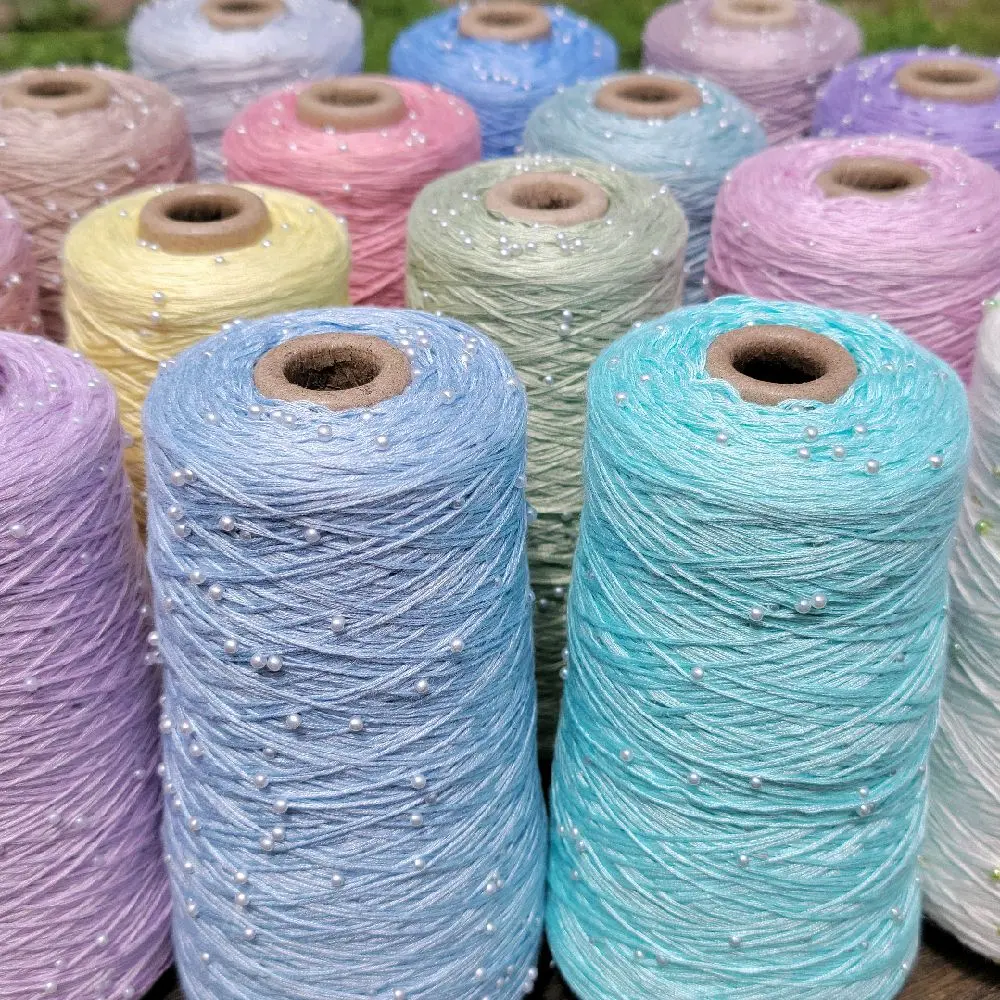 Mercerized 100% Cotton Pearl Beaded Yarn for Knitting & Crochet Mercerized 100% Cotton Pearl Beaded Yarn for Knitting & Crochet