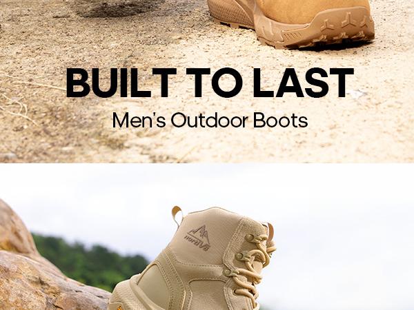 NORTIV 8 Men's Military Tactical Boot Lightweight Comfortable Boots for Work All Day Side Zipper Motorcycle Combat Hiking Boots 8 Inches