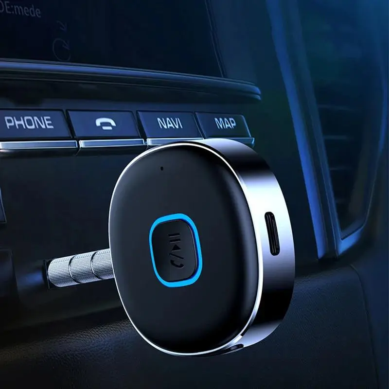 Car Audio Receiver, Automotive J33 Wireless Bluetooth-compatible Audio BT Receiver, Universal Car BT FM Transmitter & Home Speaker Receiver with 3.5mm Aux Output
