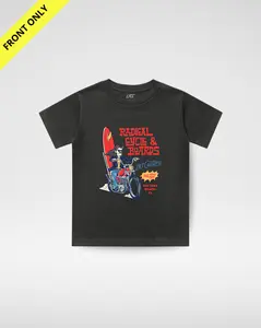RADICAL CYCLE AND BOARDS TEE - BLACK (FRONT ONLY)