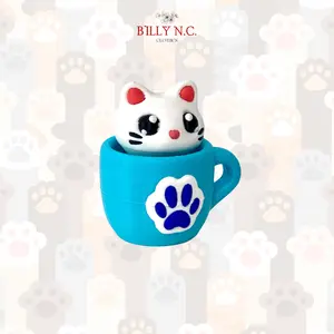 Clicky Fidget Figurine Collection – Cute Cat Cup, Snowman & Dino Desk Decor, Fun Sensory Collectible Gift for Kids, Birthday & Christmas