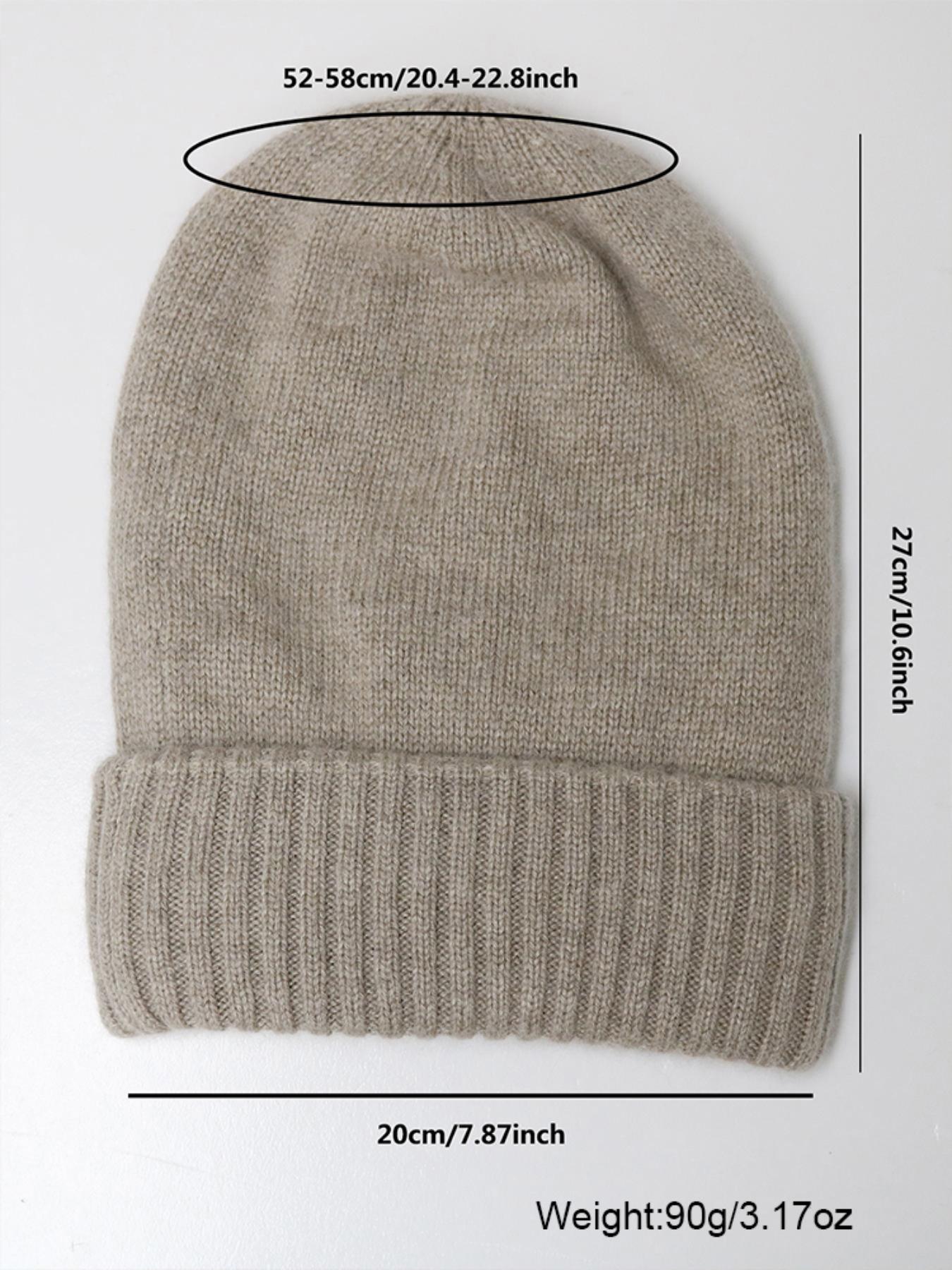 New Wool Blend Satin Lined Knit Beanie Hat, Lightweight Unisex Soft Loose Fit Warm Cap for Fall & Winter, Casual Style