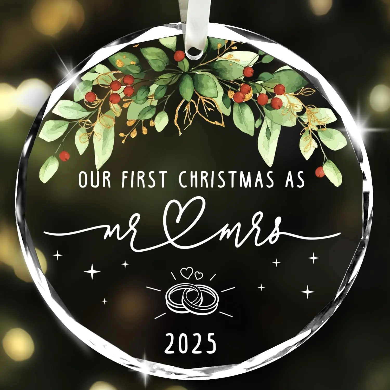 NewEleven Wedding Gifts for Couples 2025 - Mr and Mrs, Just Married Gifts for Couple, Newlywed - Wedding Ornament, Meaningful Gift from Friend, Family - Christmas Ornament