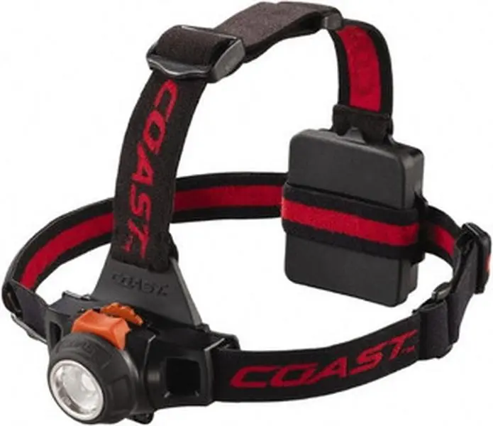 Coast 19721 White LED Flashlight - 330 Lumens, Hands-Free Mode, Black Plastic Body, 3 AA Alkaline Batteries Included