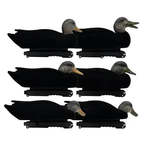Final Approach LIVE Flocked Black Duck Decoys, 6 Pack