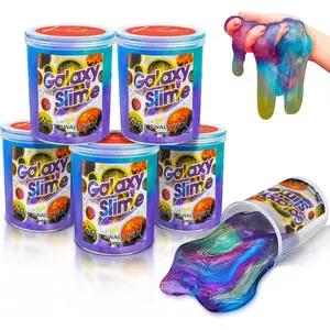 Kicko Marbled Unicorn Color Slime for Kids - 6 Pack Galaxy Slime Kit - Colorful Galaxy Sludge - Gooey Fidget Set for Sensory and Tactile Stimulation, Easter Party Favors, Educational Game