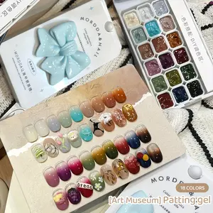 MORDDA18-Well Art Gallery Press-On Nail Kit — Autumn/Winter New Collection featuring a gradient color palette and printed designs. A trendy, versatile LED light-curing gel for salon nail art design. Selected premium press-on nails for women’s manicures.