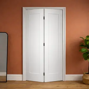Ivanees 1-Panel Hollow Core Molded Shaker Bifold Door - Madison Door 80 Inch Height  With 35mm Thickness