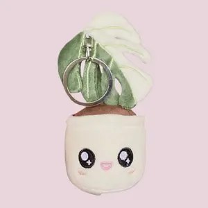 Monstera Albo Plushie Keychain — Blushiez Monstera Albo Plushie Keychain — Blushiez
