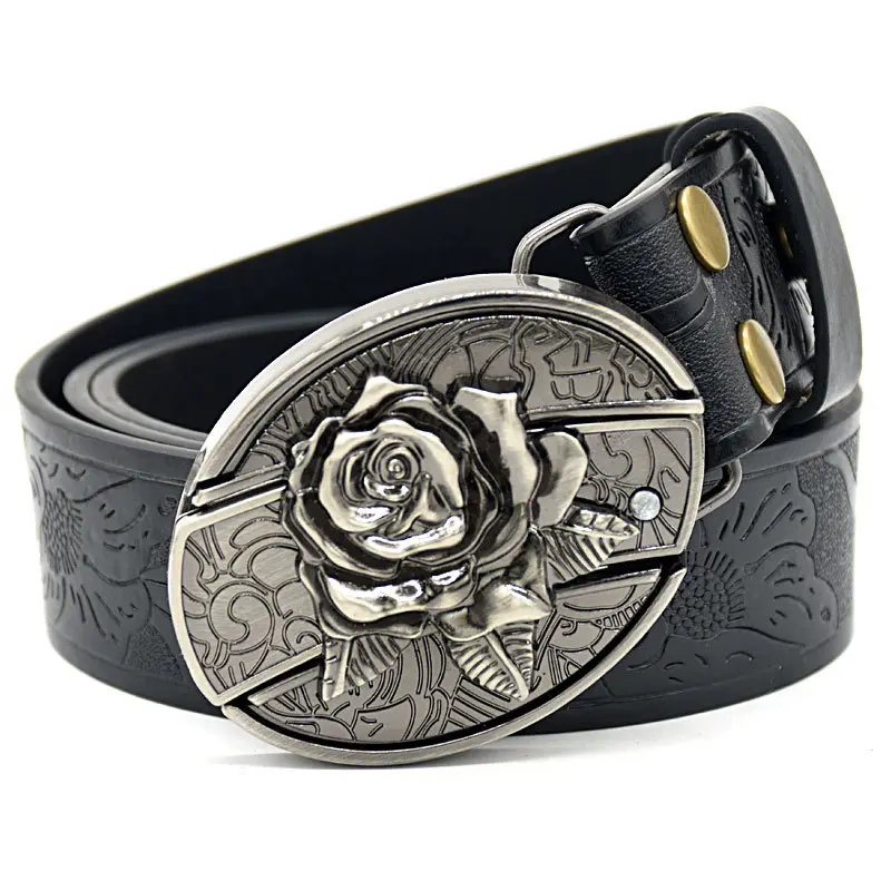 Rose flower embossed black pattern