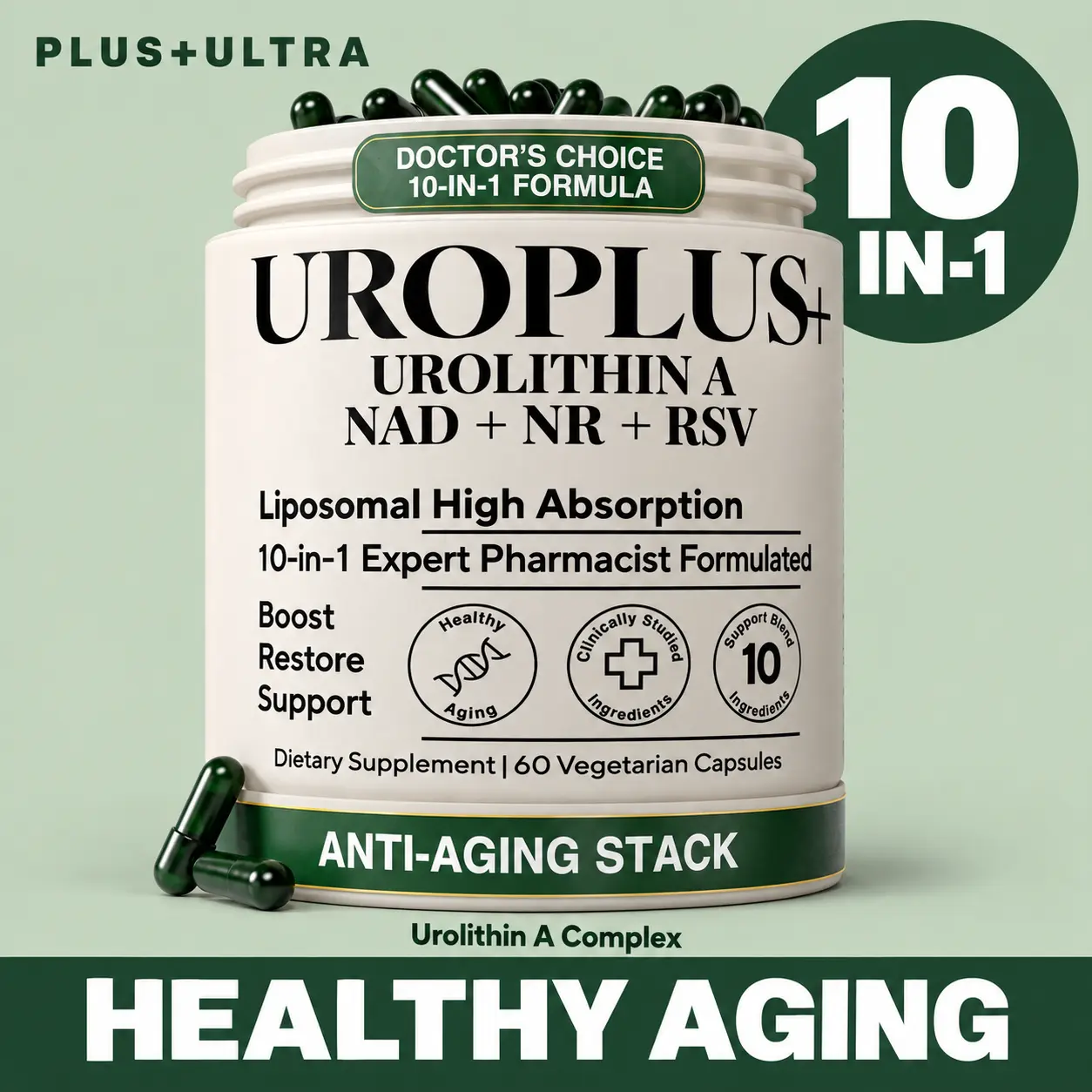 UROPLUS+ 10-in-1 Urolithin + NAD+