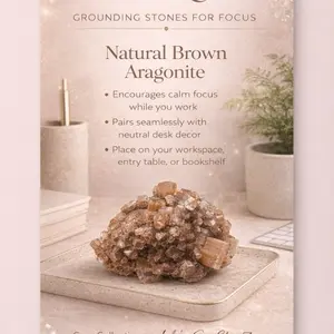 Natural Brown Aragonite Crystal Cluster | Grounding Home & Desk Stone | One of a Kind crystals crystal livesale decor flawless
