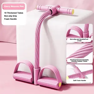 New Multifunction Pedal Resistance Trainer with 10 Tubes Enhanced Version – Stronger Resistance for Effective Training, Portable Foot Pedal Exerciser for Full-Body Home Workout, Stretching & Fitness Training