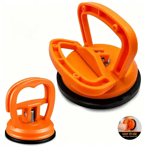 Multi-functional car dent repair puller kit with 4.5-inch and 2.2-inch suction cups, suitable for car body and glass, car body dent repair tool, multi-functional powerful suction cup, double-pack powerful dent puller tool with suction cup hook