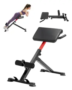 Roman Chair Back Extension Hyperextension Bench, Adjustable Folding Home Gym Equipment for Core and Back Training, Space-Saving Multi-Position Lumbar Support for Full Body Workouts, Ideal Home Fitness Station