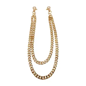 NEW Men’s Gold Pocket Jeans Chain, Double Layer Wallet Chain 20 In 24 In, Long Jean Loop Chain With Lobster Clasps Money Holder For Biker And Trucker Looks  M26