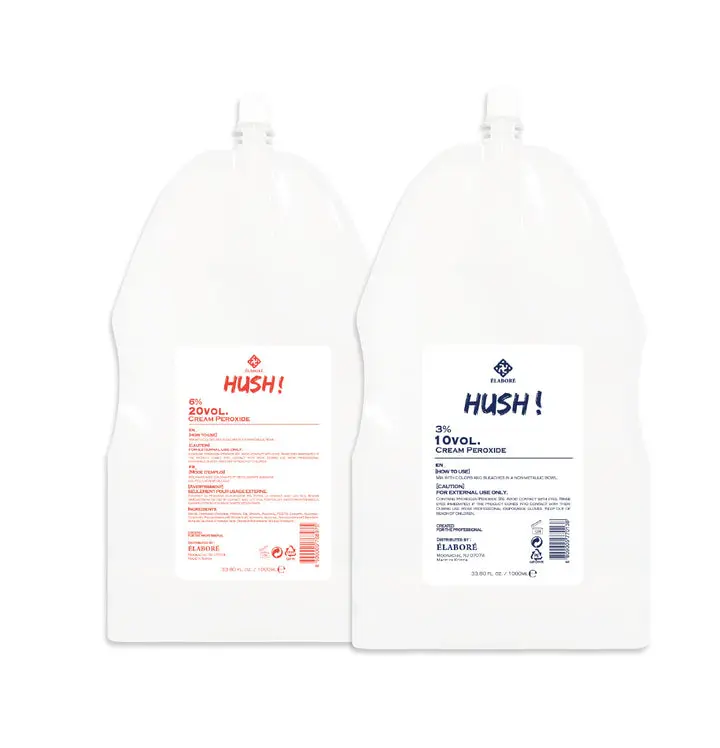 Elabore HUSH! Gentle Mild 6% 20Vol Cream Peroxide for Haircare, Keratin & Lightening, 33.80 fl.oz (1000 ml)