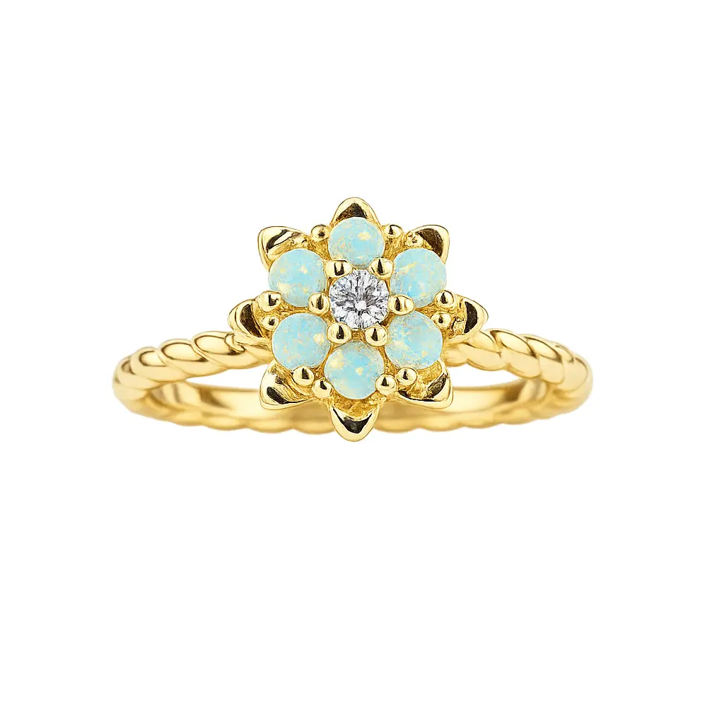 Tulip Rings™ - Signature Color - Opal Large Original Gold-Filled