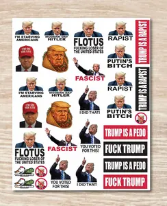 Anti-Trump Variety Sticker sheet, die cut waterproof vinyl decals - 28 Stickers