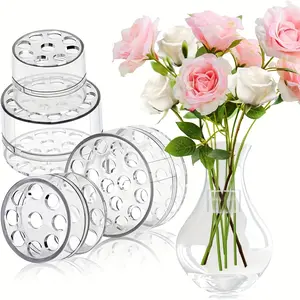 4pcs Multi Hole Floral Stem Holder Set for Various Sizes Vases Artificial Roses Flower Arranging Home Decor Neat Attractive Displays