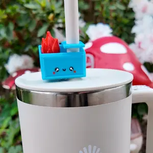 Tumbler Straw Buddy Dumpster Fire Straw Topper 3d Printed