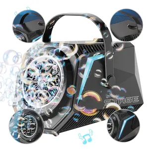 Automatic Bubble Machine, 10-hole Bubble Blower with Light, Bubble Maker Machine for Outdoor Party Wedding, Birthday Gift