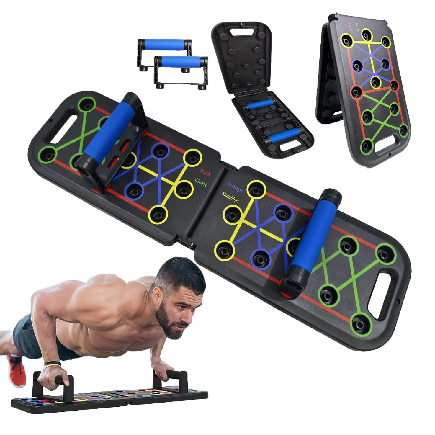 Push Up Board, Portable Exercise Equipment, Professional Strength Training Equipment For Multi-Functional Pushup Stands System Fitness, Chest Muscle Exercise  Burn Fat Strength Training Arm Man and Women Full Body Workout at Home