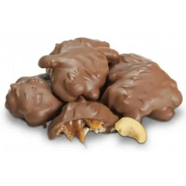 Nuts To You Caramel Cashew Patties - Crunchy Chocolate Covered Treats with Milk Choc Wrap, Cashew Inclusion, Coconut Oil, Sweetened Condensed Milk, Vanilla, Pecan-Style Twist, Corn, Dipotassium Phosphate, Ambient Kosher Snack for All Ages