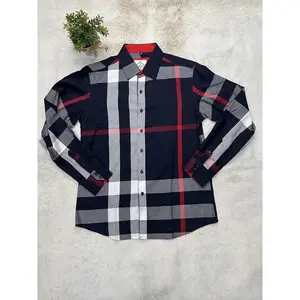 Long Sleeve Checkers Navy + white