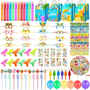 Pool Beach Birthday Party Favors Fillers, 150pcs Pool Birthday Party Decorations Set Including Pool Goodie Bag Wands Slap Bands Paper Glasses Water Gun etc Pool Birthday Party Favors Supplies