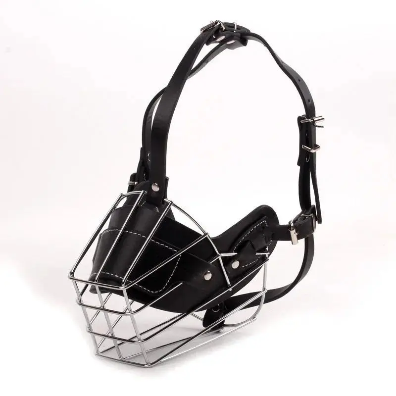 Adjustable Leather Dog Muzzle with Steel Buckle - Protective Anti-Bite Safety Guard, Breathable Pet Mouth Cover, Dog Accessory for Pet Supplies