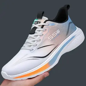 Men's Breathable Mesh Athletic Sneakers - Lightweight Cushioned EVA Sole, Arch Support & Non-Slip Traction, Low-Top Running Shoes with Arch Support for Gym, Jogging