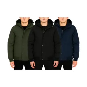 Men’s Heavyweight Winter Bomber Jacket, Sherpa Fleece-Lined, Hooded, Water-Resistant Coat (S to 2XL)